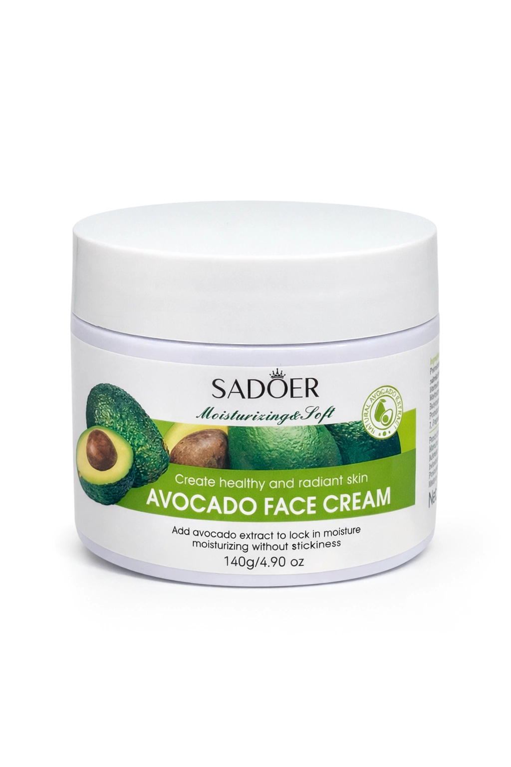 Miniatura 2 de Crema facial palta Sadoer 140gr